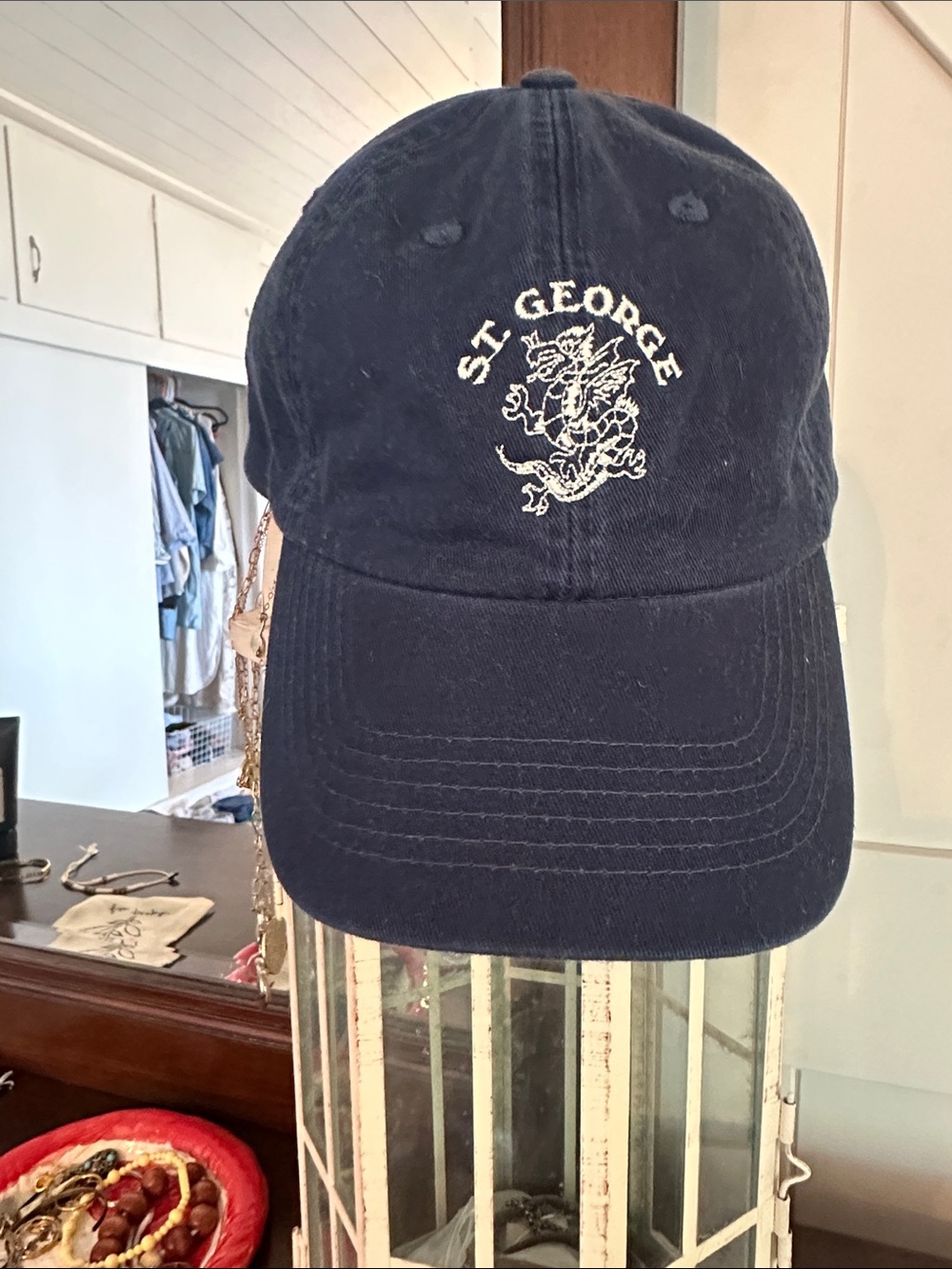 George Navy Embroidered Dragon Baseball Cap